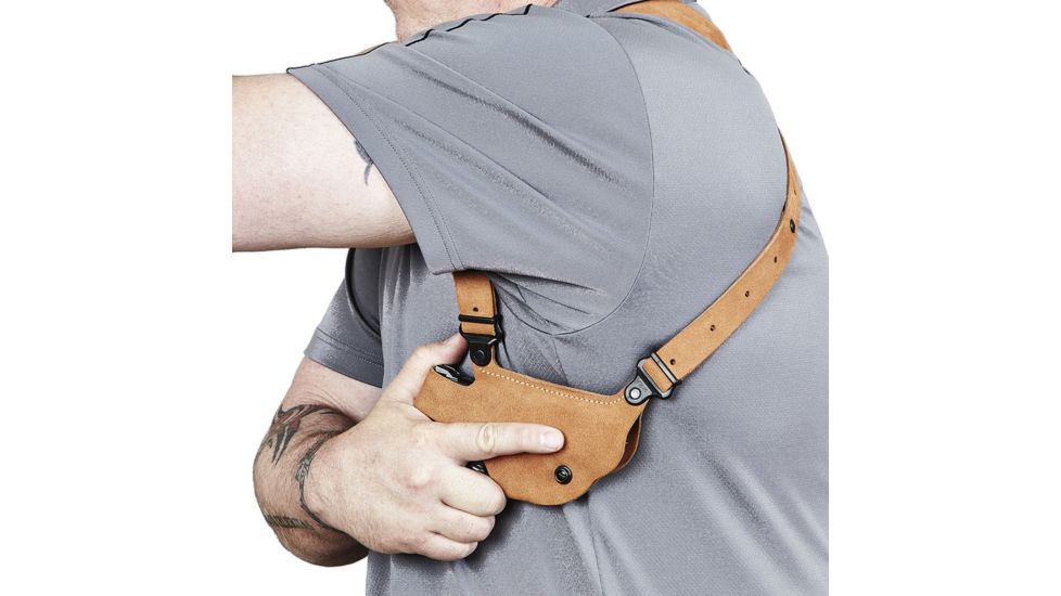 Galco Classic Lite Shoulder Holster System,Natural,Springfield XD-S 3.3/4in or Glock 43,Right Hand CL662