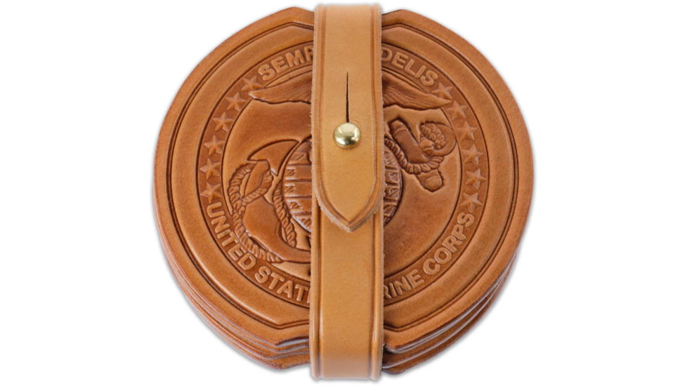 Galco Coaster Set Usmc, Natural, SH824