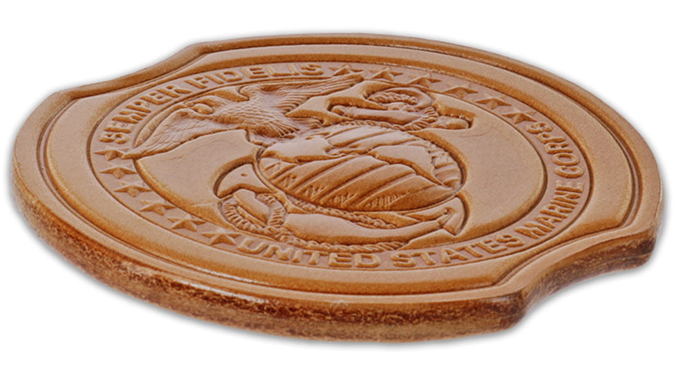 Galco Coaster Set Usmc, Natural, SH824