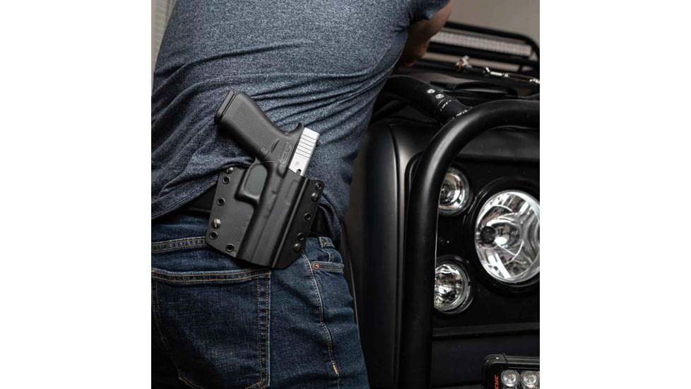 Galco Corvus Belt/IWB Kydex Holster, Glock 17/19/19X/22/23/31/32/45, Streamlight TLR-1, Right, Black, CVS868RB
