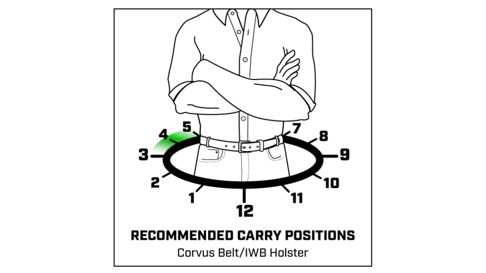 Galco Corvus Belt/IWB Kydex Holster, Glock 17/19/19X/22/23/31/32/45, Streamlight TLR-1, Right, Black, CVS868RB