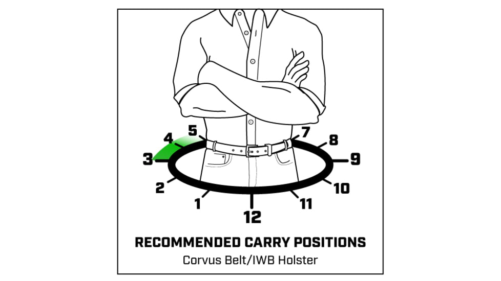 Galco Corvus Belt/Iwb Holster, Glock 17 Gen 3-5 W/Tlr-1, Glock 17 Gen 3-5 W/Tlr-1 W/Wo Red Dot, Right Hand, Black, CVS872RB