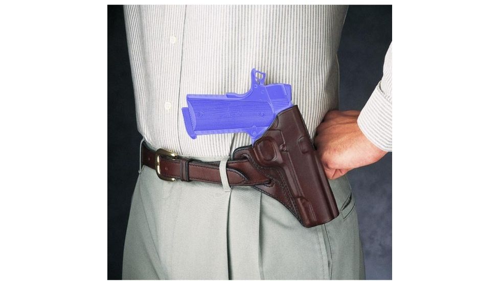 Galco Cover Six Cross Draw Belt Holster, Left Hand, Havana