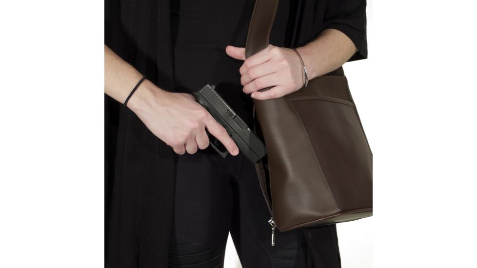 Galco Del Holster Handbag w/ Nickel Hardware, Ambidextrous, Black DELBLK