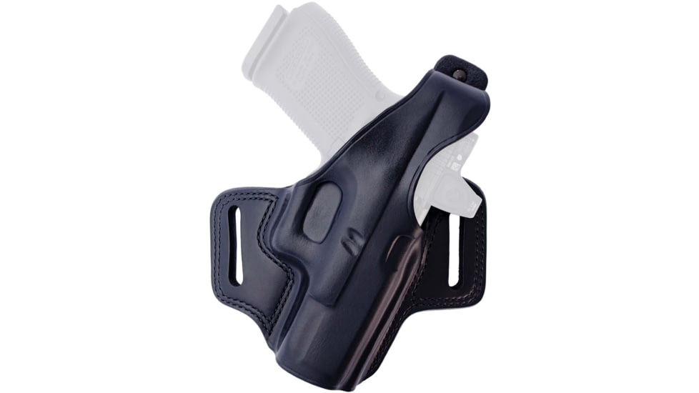 Galco Fletch High Ride Premium Steerhide OWB Belt Holster, G 19 Gen 1-5, G 19X, G 23 Gen 2-4, G 32, G 45, PSA Dagger Compact, Shadow Systems MR920, Black, Right Hand, FL226RB