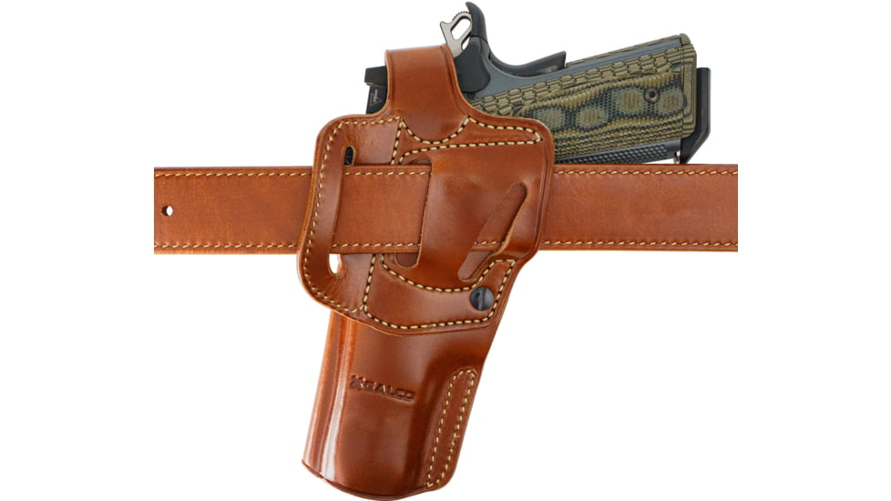 Galco Apo Strongside/Crossdraw Colt 4 1/4in 1911, Kimber 4in 1911, Springfield 4in 1911, Wilson Combat 4 1/4in 1911 Belt Holster, Tan, APO266R