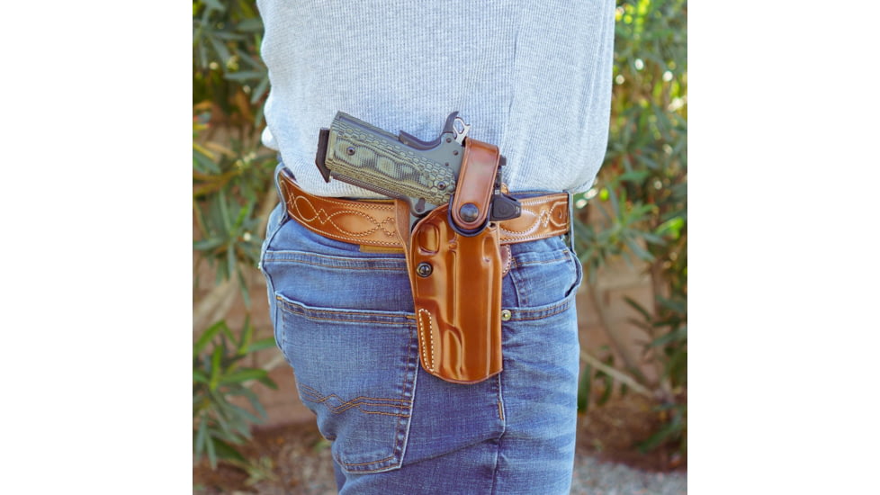 Galco Apo Strongside/Crossdraw Colt 4 1/4in 1911, Kimber 4in 1911, Springfield 4in 1911, Wilson Combat 4 1/4in 1911 Belt Holster, Tan, APO266R