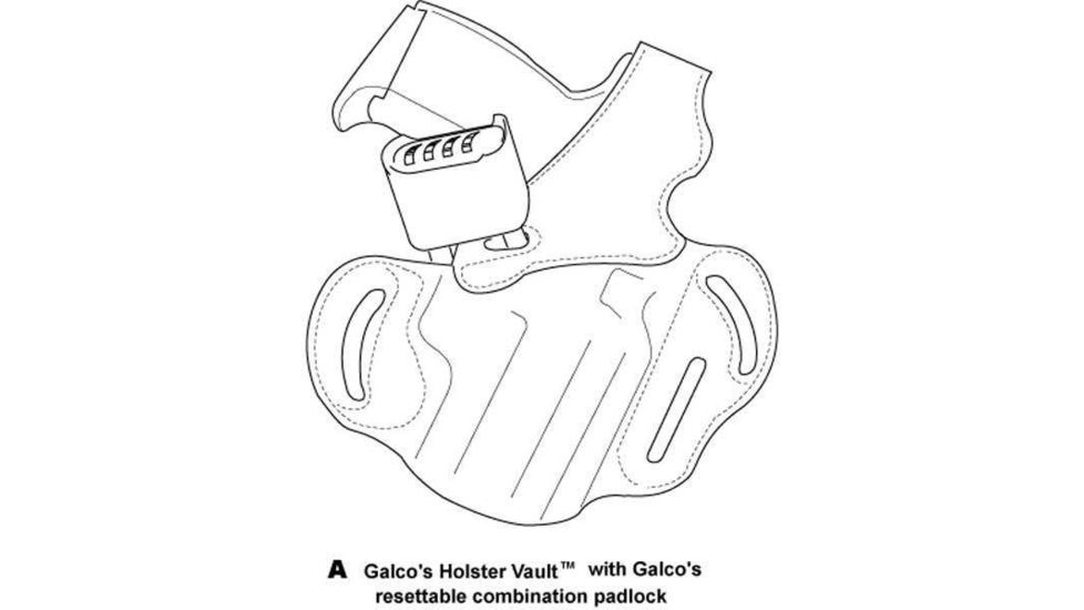 Galco Holster Vault with Galco's resettable combination padlock