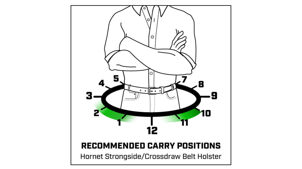 Galco Hornet Strongside/Crossdraw Belt Holster, Ruger Ec9S, Ruger Lc9, Right Hand, Black, HT636RB