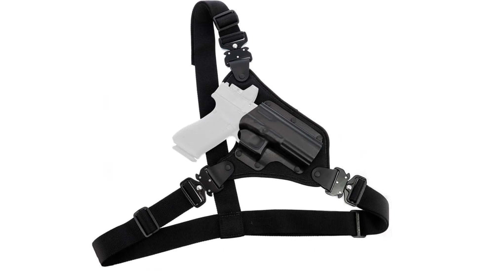 Galco High Ready Chest Holster Fits Chest Up To 58in Black Kydex/Nylon Fits Ruger .357 Blackhawk 5.50In, Black, HR166B