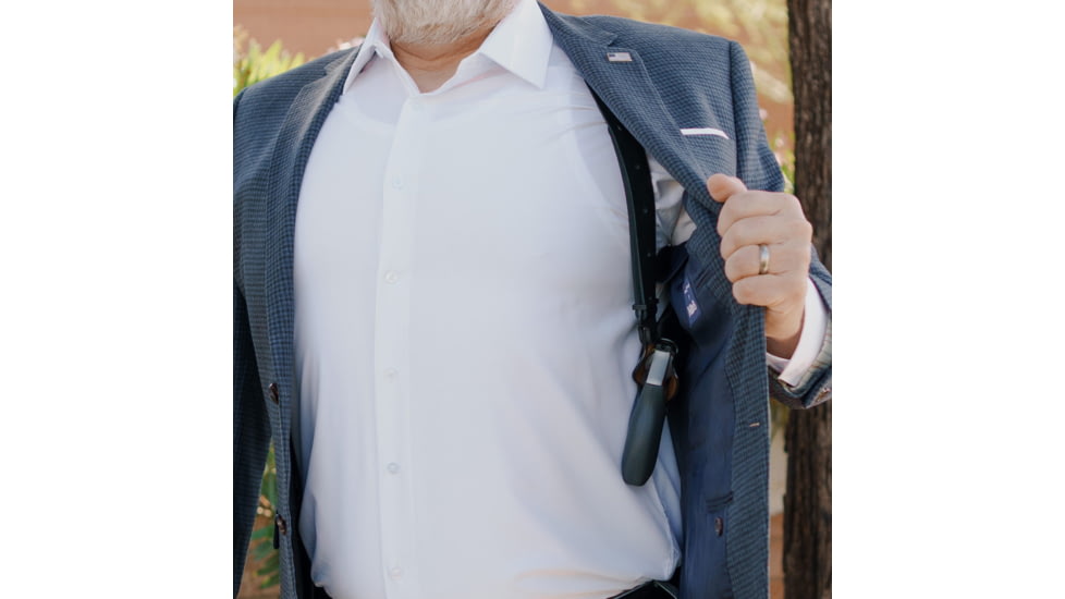 Galco Masterbilt Master Agent Shoulder System Leather, Smith &amp; Wesson J Frame M36 2in, Right, Black, MA158B