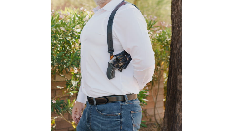 Galco Masterbilt Master Agent Shoulder System Leather, Smith &amp; Wesson J Frame M36 2in, Right, Black, MA158B