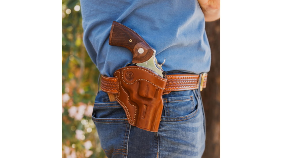 Galco Masterbilt Revenger Belt Holster, Smith &amp; Wesson K Frame M19 2 1/2in, Smith &amp; Wesson K Frame M66 2 1/2in, Right Hand, Tan, REV112