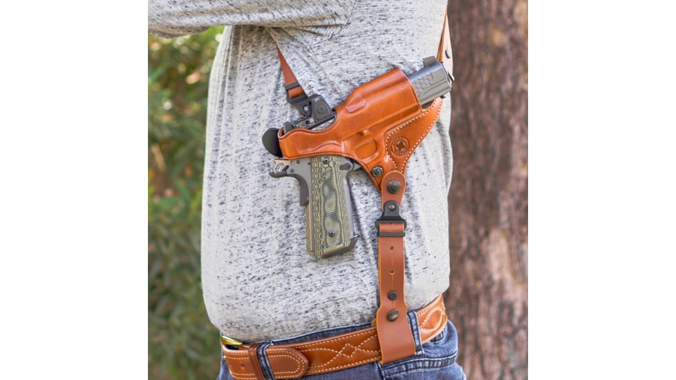 Galco Masterbilt Slabside Perfection Shoulder System Stow-N-Go IWB Holster, Leather, COLT 3 1/2in, Tan, SP212R