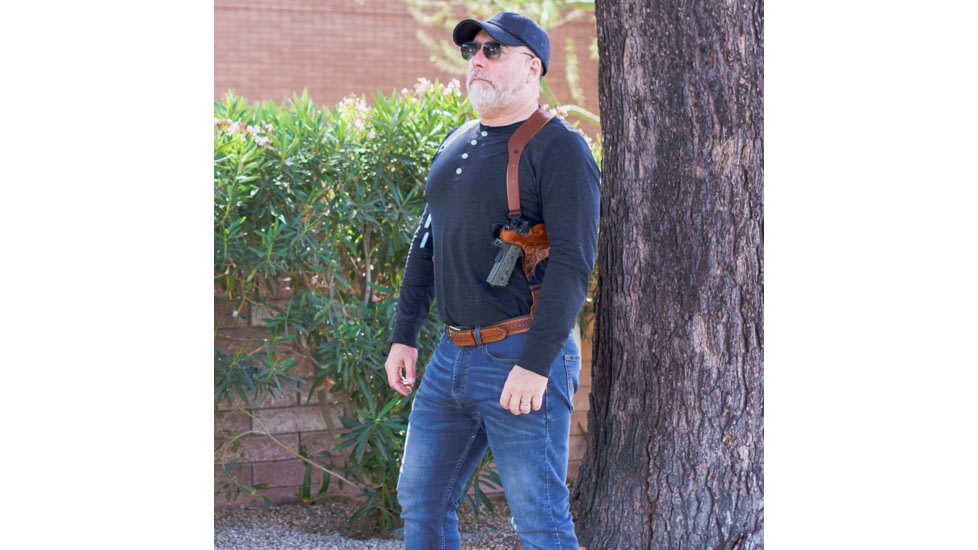 Galco Masterbilt Slabside Perfection Shoulder System Stow-N-Go IWB Holster, Leather, COLT 3 1/2in, Tan, SP212R