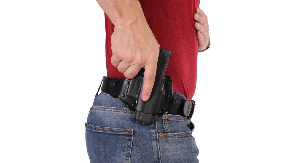 Galco Quick Slide Belt Holster, Kimber Micro 9, Right hand, Kydex/Premium Steerhide Finish, Black, QS664B