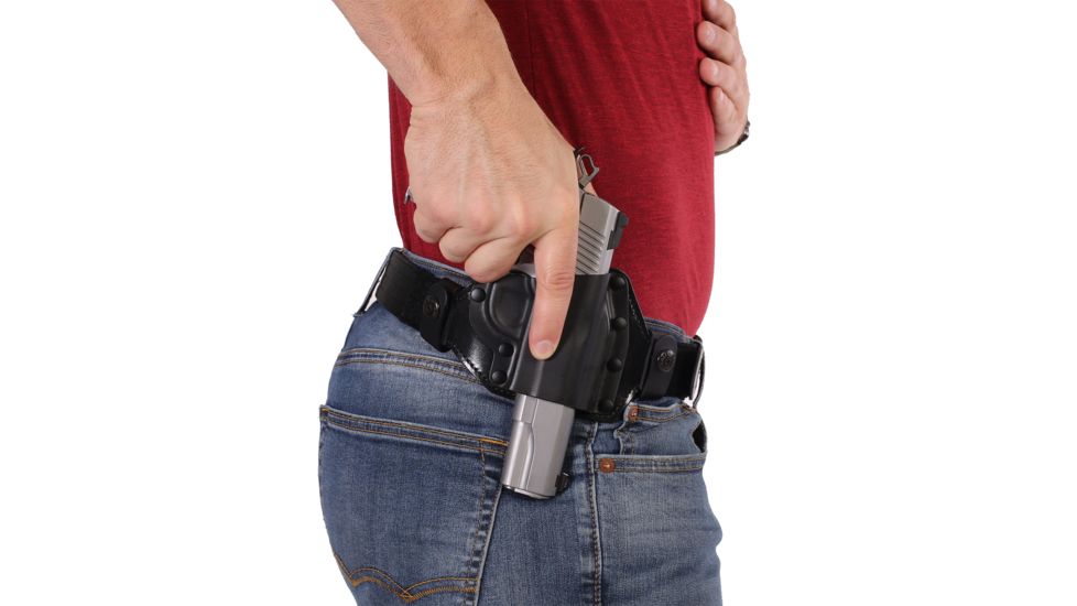 Galco Quick Slide Belt Holster, Kimber Micro 9, Right hand, Kydex/Premium Steerhide Finish, Black, QS664B