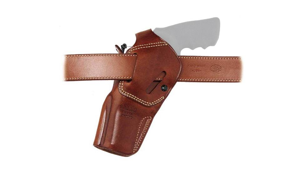 Galco DAO Strongside/Crossdraw Belt Holster, S&amp;W/Colt/Ruger 6in Revolver, Left, Plain, Tan, DAO107
