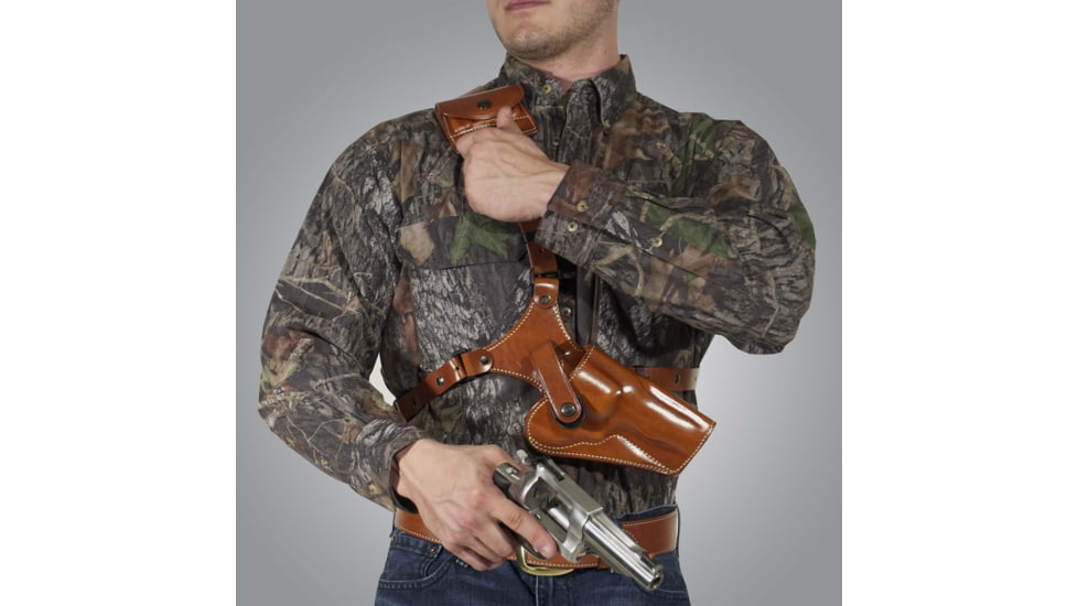 Galco Great Alaskan Leather Chest Holster, Wilson Combat Hunter w/wo Red Dot, Right Hand, Tan, GA678R