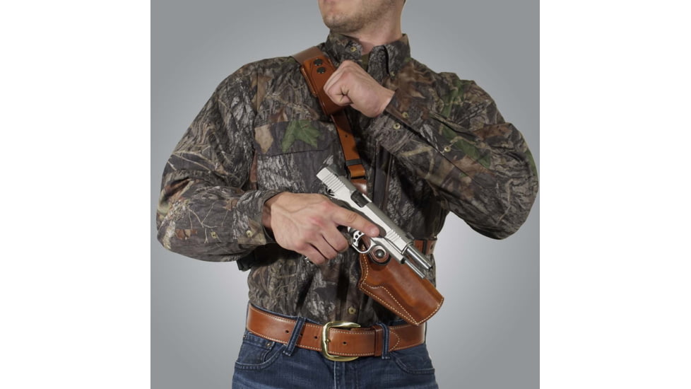 Galco Great Alaskan Leather Chest Holster, Wilson Combat Hunter w/wo Red Dot, Right Hand, Tan, GA678R
