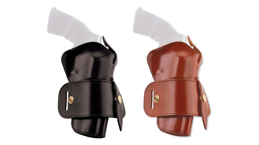 Galco Wheelgunner Belt Holster, Leather, Black, Tan