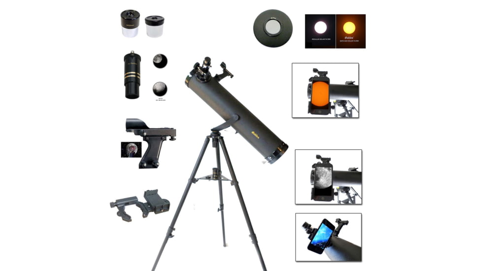 Galileo 800mm x 95mm Reflector Telescope w/ Smartphone Adapter, Black, G-80095SPASF