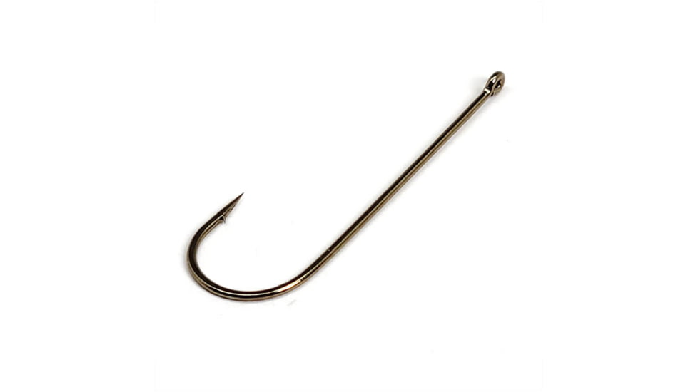 Gamakatsu 0 Aberdeen Hook, Needle Point, Long Shank, Light Wire, Ringed Eye, Bronze, Size 1, 10 per Pack, 9108, Bronze, 1, 09110