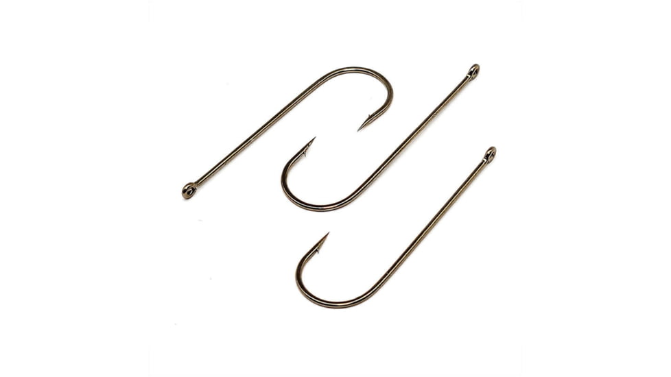 Gamakatsu 0 Aberdeen Hook, Needle Point, Long Shank, Light Wire, Ringed Eye, Bronze, Size 1, 10 per Pack, 9108, Bronze, 1, 09110