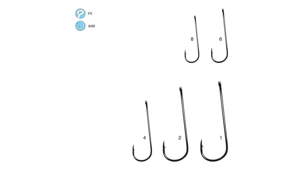 Gamakatsu 0 Aberdeen Hook, Needle Point, Long Shank, Light Wire, Ringed Eye, Bronze, Size 1, 10 per Pack, 9108, Bronze, 1, 09110