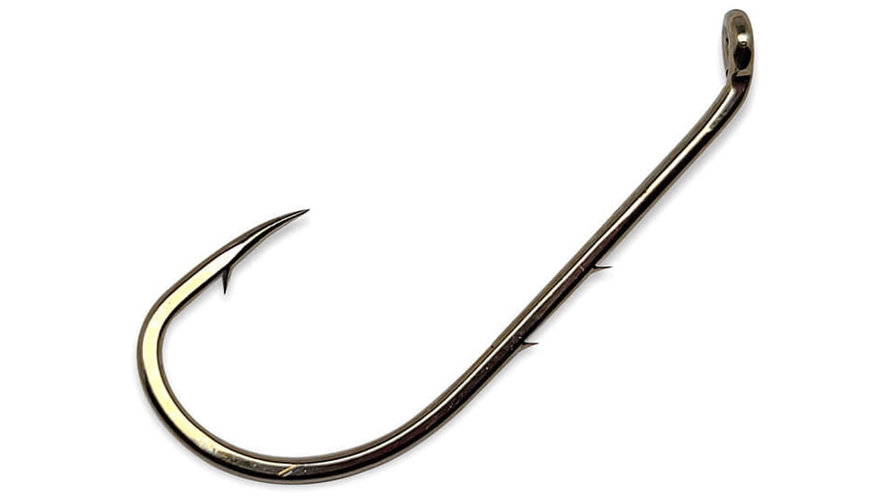 Gamakatsu 0 Baitholder Hook, Needle Point, Sliced Shank Offset, Ringed Eye, Bronze, Size 12, 10 per Pack, 5104