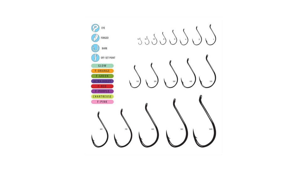 Gamakatsu 0 Octopus Hook, Barbed, Needle Point, Ringed Eye, NS Black, Size 8/0, 6 per Pack, 2418