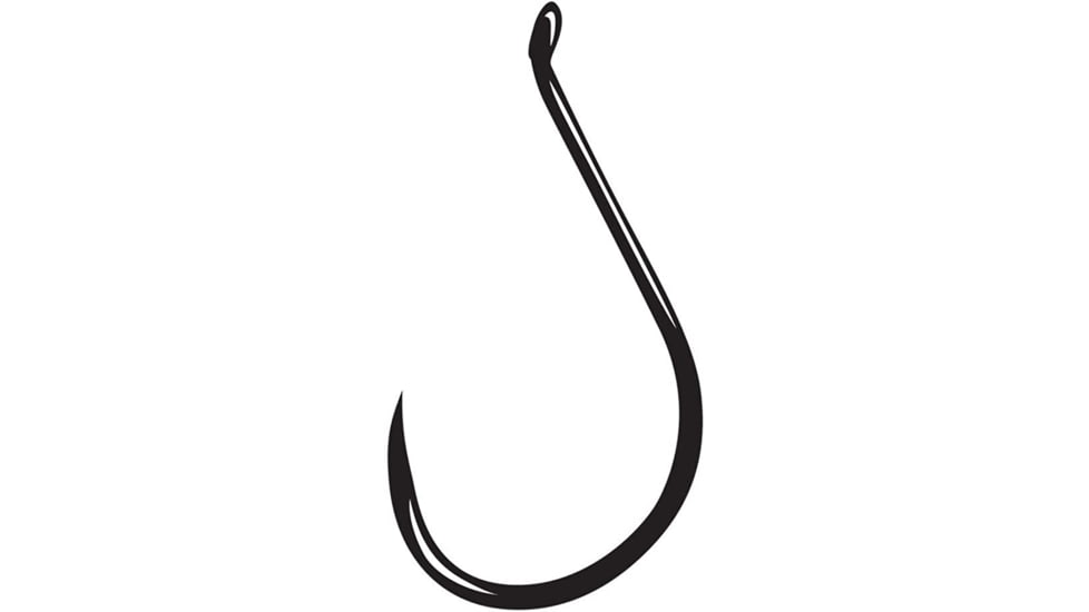 Gamakatsu 0 Octopus Hook, Barbed, Needle Point, Ringed Eye, NS Black, Size 8/0, 6 per Pack, 2418