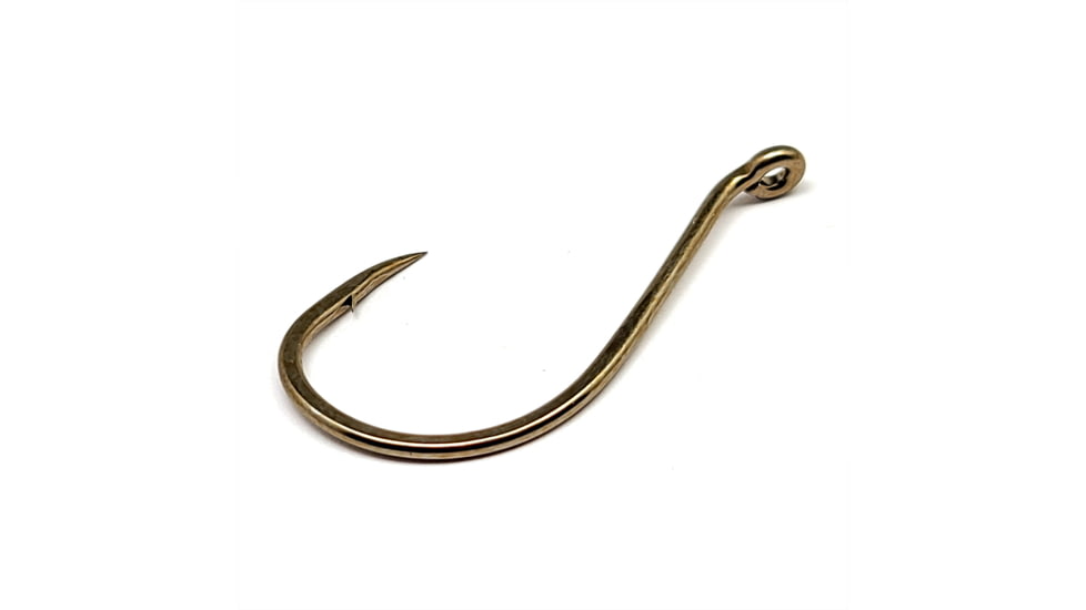 Gamakatsu 0 Octopus Hook, Barbed, Needle Point, Ringed Eye, Bronze, Size 3/0, 6 per Pack, 2113