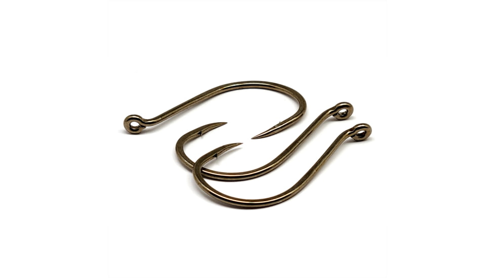 Gamakatsu 0 Octopus Hook, Barbed, Needle Point, Ringed Eye, Bronze, Size 3/0, 6 per Pack, 2113