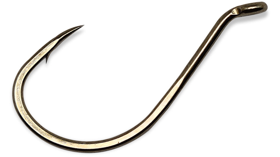 Gamakatsu 0 Octopus Hook, Barbed, Needle Point, Ringed Eye, Bronze, Size 3/0, 6 per Pack, 2113