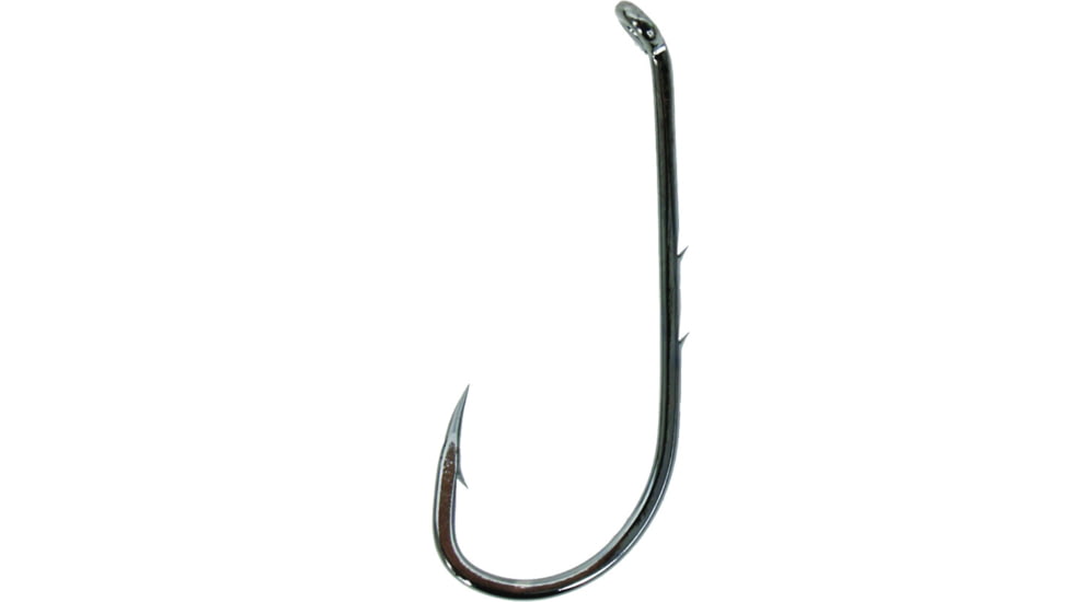 Gamakatsu 0 Baitholder Hook, Needle Point, Sliced Shank Offset, Ringed Eye, NS Black, Size 6/0, 5 per Pack, 5416