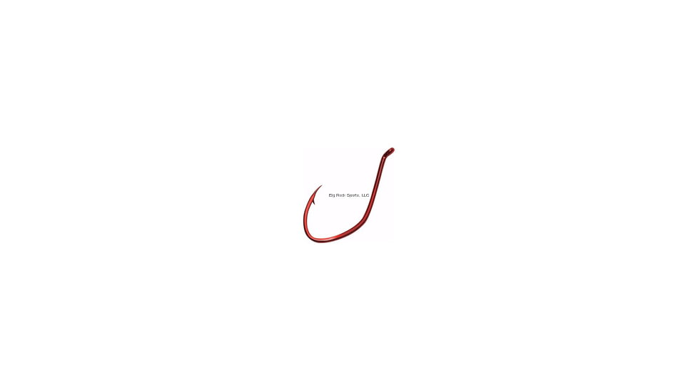 Gamakatsu Big River Bait Hook, Needle Point, Wide Gap, Offset, All Purpose, Up Eye, Red, Size 2/0, 6 per Pack, 225312