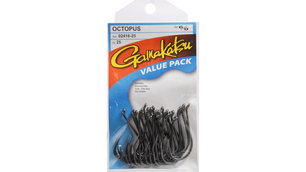 Gamakatsu Black Octopus Hook 25 Pack - #6/0 078222