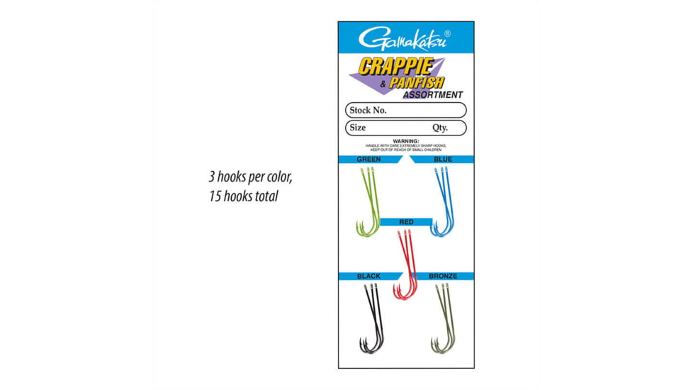 Gamakatsu Crappie Asst 6, 15 Hooks P/P 02607