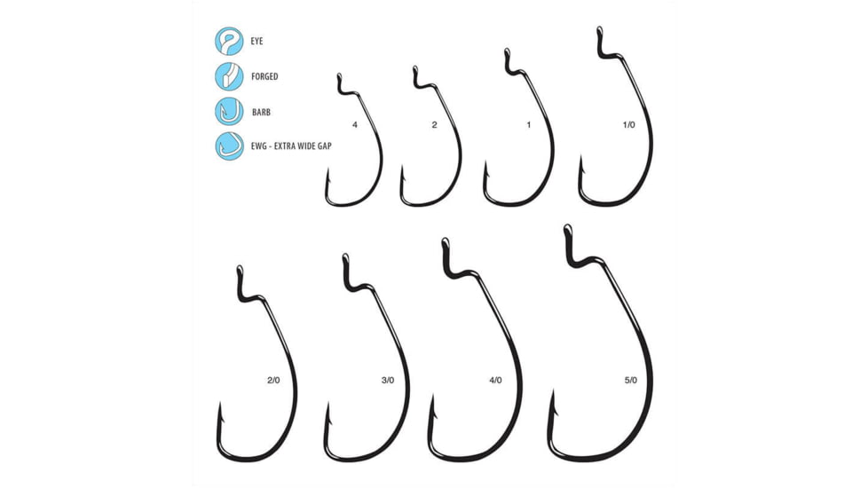 Gamakatsu EWG Shank Black Worm Hook - Size 2/0 792895