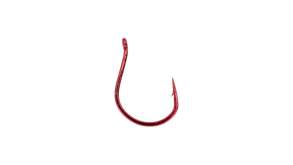Gamakatsu Finesse Wide Gap Hook, Needle Point Ringed Eye, Red, Size 1, 6 per Pack, 230310