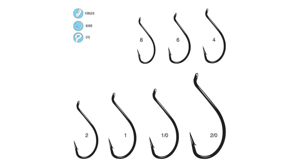 Gamakatsu Fishing Hook, Needle Point, Wide Gap, All Purpose, Ringed Eye, NS Black, Size 8, 10 per Pack, 202406