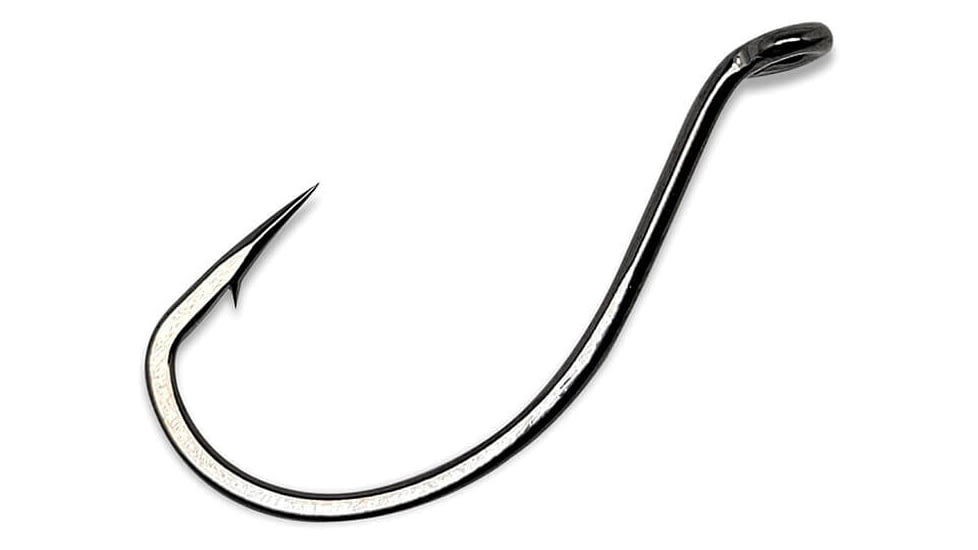 Gamakatsu Fishing Hook, Needle Point, Wide Gap, All Purpose, Ringed Eye, NS Black, Size 8, 10 per Pack, 202406
