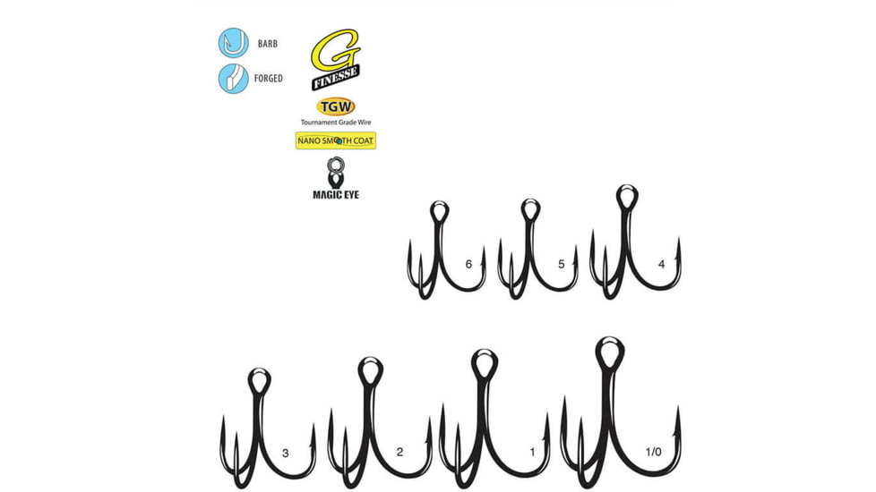 Gamakatsu G-Finesse Treble Tgw NSC 6, 6 Hooks P/P 339207