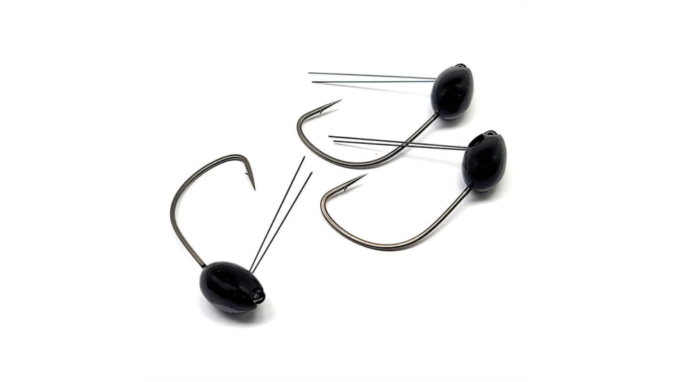 Gamakatsu Gf Jighead Wacky Blk 1/0-3/32,3 Hooks P/P 312411-BK-3/32