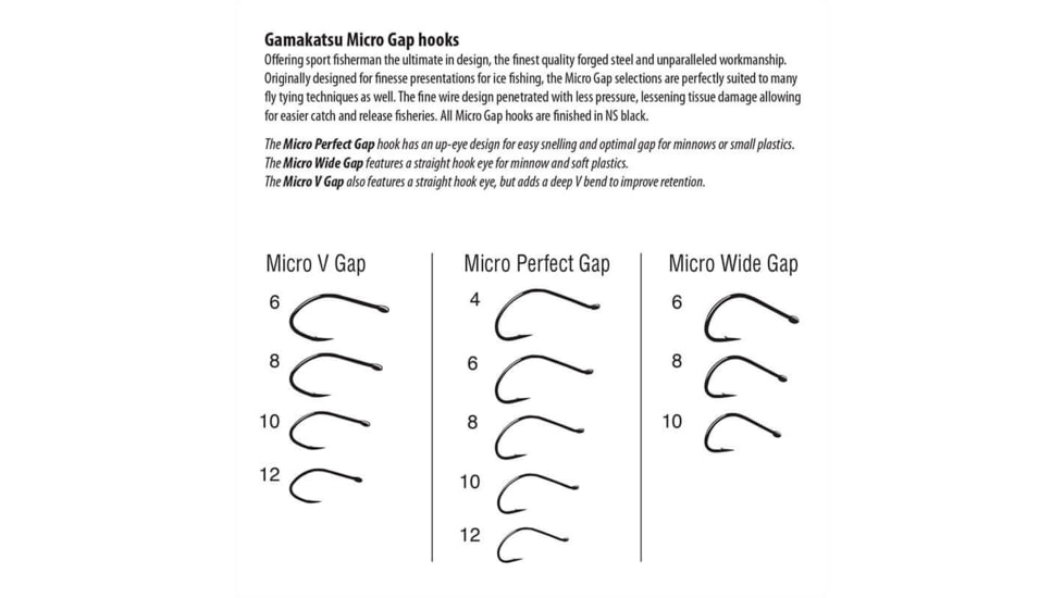 Gamakatsu Micro V Gap 8, 10 Hooks P/P 342406