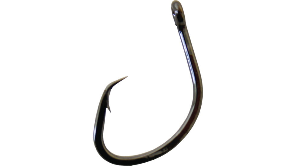 Gamakatsu Nautilus Circle Hook, Needle Point, Offset Ringed Eye, NS Black, Size 1, 8 per Pack, 42410