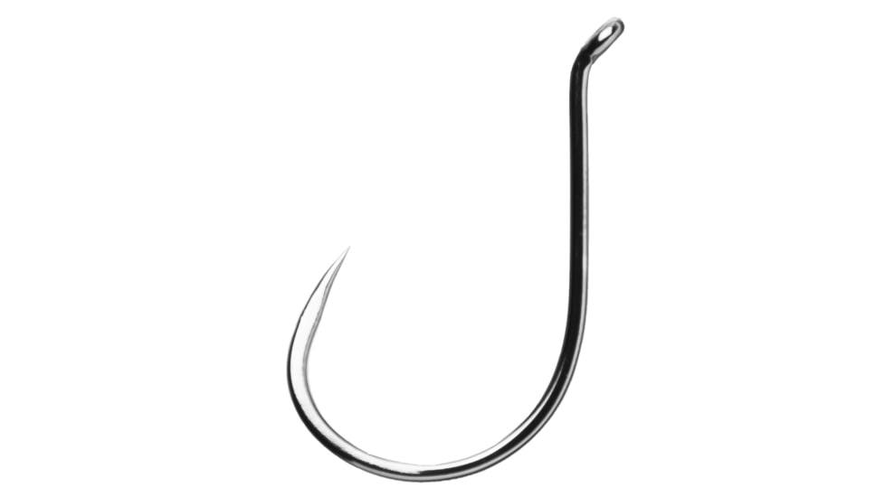 Gamakatsu Octopus Hook, Barbless, Needle Point Offset, Ringed Eye, NS Black, Size 4/0, 25 per Pack, 75414-25