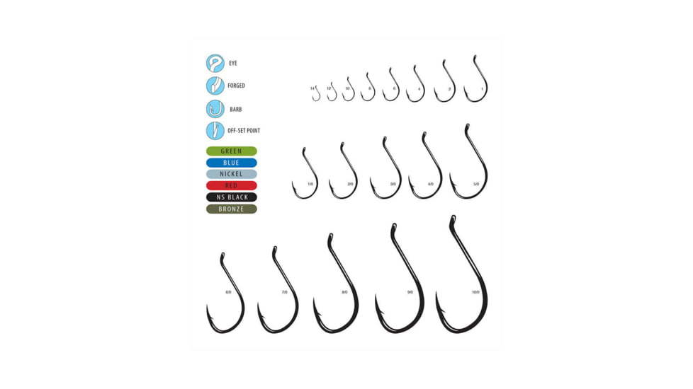 Gamakatsu Octopus Nano Alpha All Purpose Fishing Hook, Size 1/0, Black, 02211