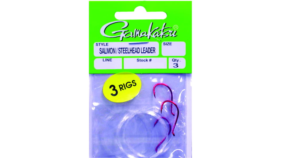 Gamakatsu Salmon/Steelhead Leader, Needle Point, Octopus, 40 lb, Red, Size 4/0, 3 Per Pack, 217314-40
